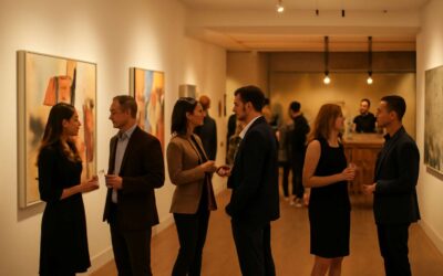 Step into the exhibition reception event for an unforgettable evening of art and connection.