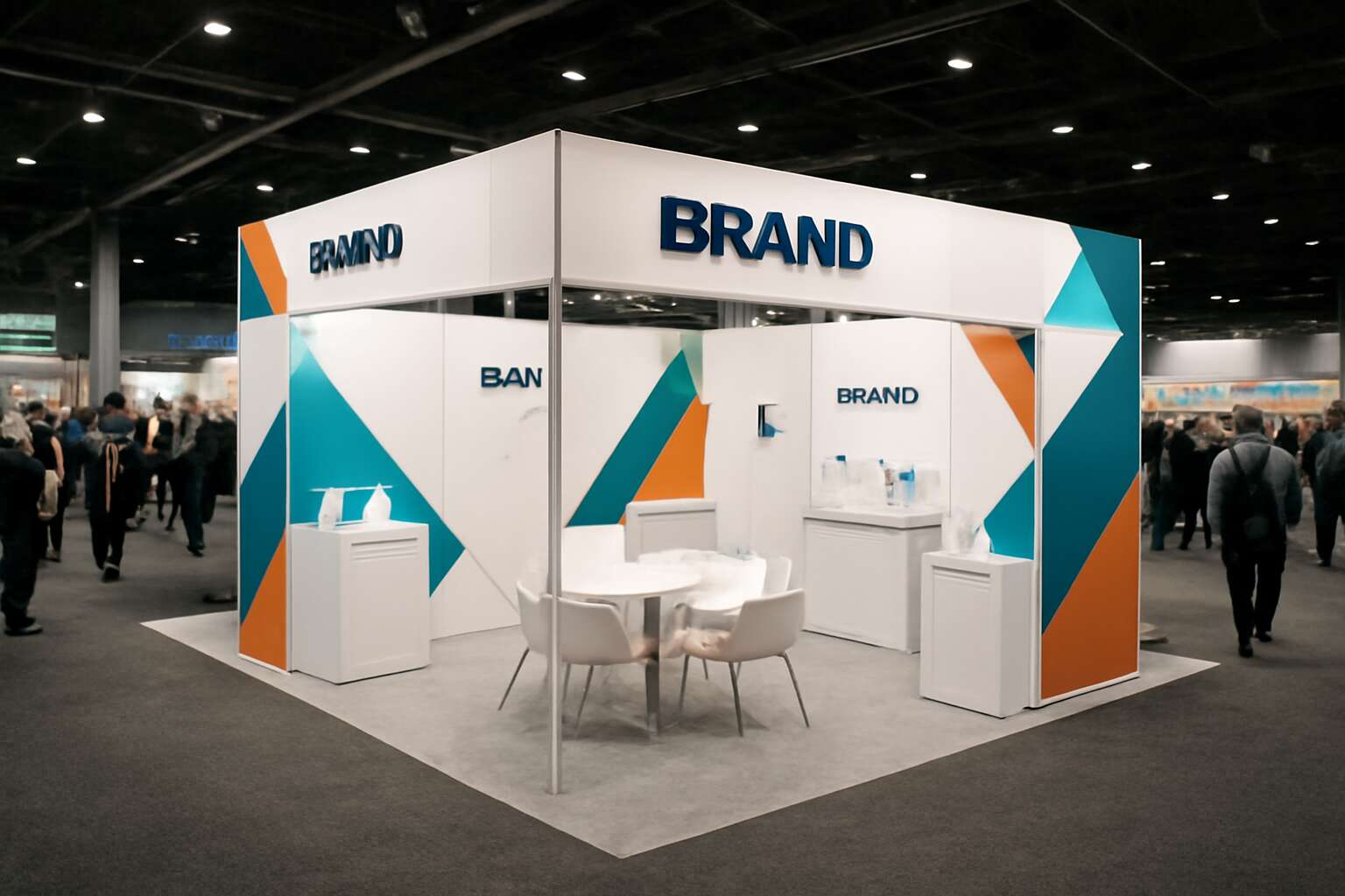 4 side open exhibition stand design