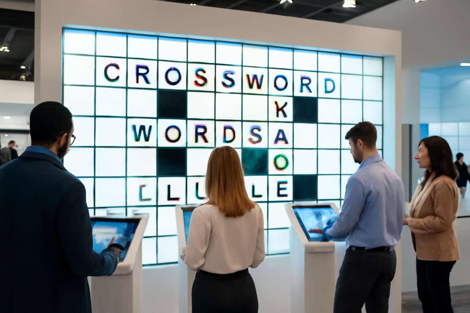 exhibition display crossword clue